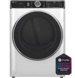 GE Profile - 7.8 Cu. Ft. Stackable Smart Gas Dryer with Steam and Washer Link - White - Image 2