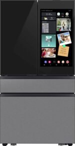 Samsung - Bespoke 29 cu. ft. 4-Door French Door Refrigerator with AI Family Hub+ - Charcoal Glass & Stainless Steel