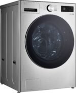 LG - 5.0 Cu. Ft. High-Efficiency Stackable Smart Front Load Washer with Steam and TurboWash 360° - Graphite Steel - Image 2