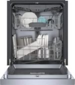 Bosch - 300 Series 24" Front Control Smart Built-In Stainless Steel Tub Dishwasher with 3rd Rack, 48 dBA - Stainless Steel - Image 6