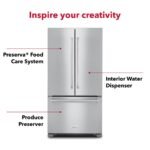 KitchenAid 22 cu. ft. 36-Inch Width Counter Depth French Door Refrigerator Interior Dispense Stainless from Kings Outlet
