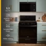 Whirlpool - 1.1 Cu. Ft. Over-the-Range Microwave with Flush Built-in Design - Black - Image 7