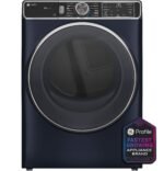 GE Profile - 7.8 Cu. Ft. Stackable Smart Electric Dryer with Steam and Sanitize Cycle - Sapphire Blue - Image 2