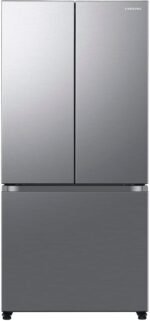 Samsung - 17.5 cu. ft. 3-Door French Door Counter Depth Smart Refrigerator with Twin Cooling Plus - Stainless Steel Look