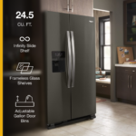 Whirlpool 36-inch Wide Side-by-Side Refrigerator 25 cu. ft. . Black Stainless Black Stainless Steel from Kings Outlet