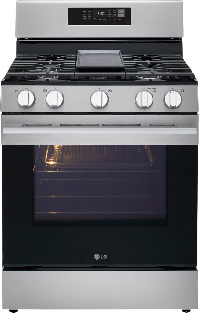 LG 6.3 Cu. Ft. Freestanding Gas True Convection Smart Range EasyClean Air Fry UltraHeat from Kings Outlet