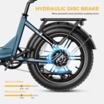 Heybike - Ranger S 1000W - Foldable Step-Thru Fat-Tire Ebike 55mi Max Range 28mph Max Speed - UL Certified - Blue - Image 4