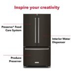 KitchenAid - 21.9 Cu. Ft. French Door Counter-Depth Refrigerator - with Printshield Finish - Black Stainless Steel - Image 3