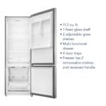 Insignia - 11.5 Cu. Ft. Bottom Mount Refrigerator with ENERGY STAR Certification - Stainless Steel - Image 3