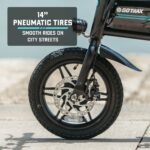 GoTrax - Z4 SWIFT Foldable eBike w/ 25mi Max Operating Range and 15.5mph Max Speed - Black - Image 7