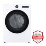 LG 7.4 Cu. Ft. Stackable Smart Gas Dryer Steam Sensor Dry White from Kings Outlet