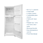 Insignia - 10.1 Cu. Ft. Top-Freezer Refrigerator with Reversible Door and ENERGY STAR Certification - White - Image 4