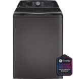 GE Profile - 5.3 Cu. Ft. High Efficiency Smart Top Load Washer with Smarter Wash Technology, Easier Reach & Direct Drive Motor - Diamond Gray - Image 2