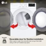 LG 7.4 Cu. Ft. Stackable Electric Dryer Wrinkle Care White from Kings Outlet