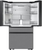 Samsung - Bespoke 29 cu. ft. 4-Door French Door Refrigerator with AI Family Hub+ - Charcoal Glass & Stainless Steel - Image 4