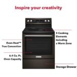 KitchenAid 6.4 Cu. Ft. Self-Cleaning Freestanding Electric Convection Range Black Stainless Steel from Kings Outlet