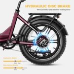 Heybike - Ranger S 1000W - Foldable Step-Thru Fat-Tire Ebike 55mi Max Range 28mph Max Speed - UL Certified - Red - Image 4