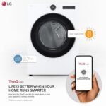LG 7.4 Cu. Ft. Stackable Smart Gas Dryer Steam Sensor Dry White from Kings Outlet