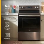 Whirlpool - 5.3 Cu. Ft. Freestanding Electric Range with Air Cooking Technology, No Preheat Air Fry and Air Baking and Self Clean - Black Stainless Steel - Image 4