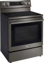 LG - 6.3 Cu. Ft. Freestanding Electric True Convection Smart Range with Air Fry and Premium Handle - Black Stainless Steel - Image 2