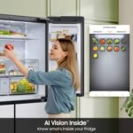 Samsung - Bespoke 23 cu. ft. Counter Depth 4-Door French Door Refrigerator with AI Family Hub+ - Charcoal Glass & Stainless Steel - Image 5