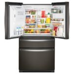 Whirlpool - 26 Cu. Ft. Wide 4 Door Refrigerator with Prep and Store Bins - Black Stainless Steel - Image 2