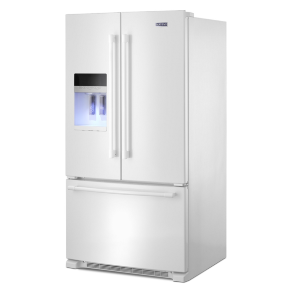 Maytag 25 Cu. Ft. French Door Refrigerator PowerCold Feature White White on White from Kings Outlet