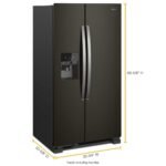 Whirlpool 21 Cu. Ft. Side-by-Side Refrigerator LED Interior Lighting Black Stainless Steel from Kings Outlet