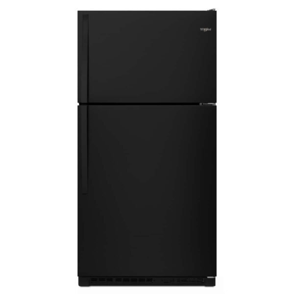 Whirlpool 20.5 Cu. Ft. Top-Freezer Refrigerator Frameless Glass Shelves Black from Kings Outlet