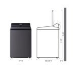 LG - 5.5 Cu. Ft. High Efficiency Smart Top Load Washer with EasyUnload - Matte Black - Image 3