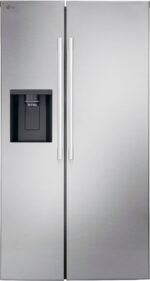 LG 26.6 Cu. Ft. Side-by-Side Smart Refrigerator External Ice Water Stainless Steel from Kings Outlet