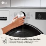 LG - 5.0 Cu. Ft. High-Efficiency Stackable Smart Front Load Washer with Steam and TurboWash 360° - Graphite Steel - Image 4