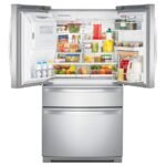 Whirlpool 26 Cu. Ft. Wide 4 Door Refrigerator Prep Store Bins Stainless Steel from Kings Outlet