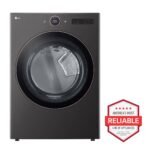 LG 7.4 Cu. Ft. Stackable Smart Gas Dryer Steam Sensor Dry Black Steel from Kings Outlet