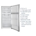 Insignia - 14.2 Cu. Ft. Top-Freezer Refrigerator with ENERGY STAR Certification - Stainless Steel - Image 3