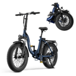HiBoy - EX6F Foldable Electric Bike w/ 75 mi Max Operating Range & 25 mph Max Speed - 67.7*24.2*50.8 - Blue