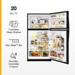Whirlpool - 20.5 Cu. Ft. Top-Freezer Refrigerator with Frameless Glass Shelves - Black - Image 4