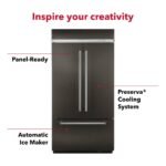 KitchenAid 24.2 Cu. Ft. 42" Width Built-In Stainless French Door Refrigerator Platinum Interior Design from Kings Outlet