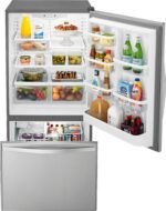 Whirlpool 18.7 Cu. Ft. Bottom-Freezer Refrigerator Spillguard Glass Shelves Monochromatic Stainless Steel from Kings Outlet