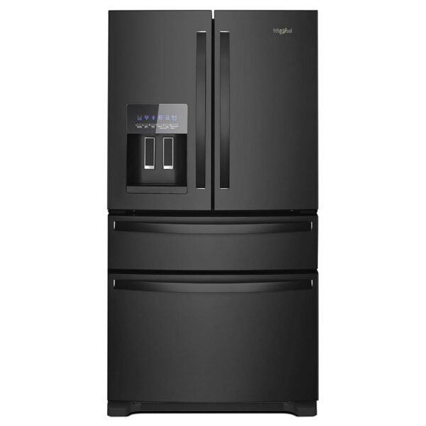 Whirlpool 24.5 Cu. Ft. French Door Refrigerator Two-Tier Freezer Storage Black from Kings Outlet