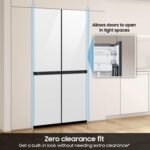Samsung - Bespoke 22 cu. ft. Counter Depth 4-Door French Door Refrigerator with Zero Clearance Fit - White Glass - Image 7