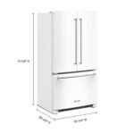 KitchenAid - 20 cu. ft. 36-Inch Width Counter-Depth French Door Refrigerator with Interior Dispense - White - Image 3