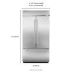 KitchenAid 24.2 Cu. Ft. 42" Width Built-In Stainless French Door Refrigerator Platinum Interior Design from Kings Outlet