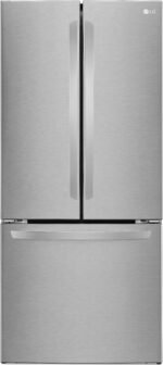 LG - 21.8 Cu. Ft. French Door Refrigerator with Smart Cooling System - Stainless Steel