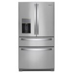 Whirlpool - 26 Cu. Ft. Wide 4 Door Refrigerator with Prep and Store Bins - Stainless Steel