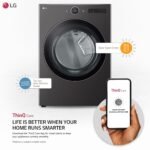 LG 7.4 Cu. Ft. Stackable Smart Gas Dryer Steam Sensor Dry Black Steel from Kings Outlet