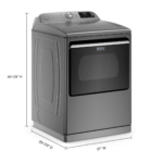 Maytag - 7.4 Cu. Ft. Smart Electric Dryer with Steam and Extra Power Button - Metallic Slate - Image 3