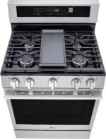 LG - 6.3 Cu. Ft. Freestanding Gas True Convection Smart Range with EasyClean, Air Fry and UltraHeat 20K Burner - Stainless Steel - Image 7