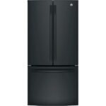 GE - 24.7 Cu. Ft. French Door Refrigerator with Internal Water Dispenser - High Gloss Black