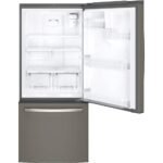 GE - 21.0 Cu. Ft. Bottom-Freezer Refrigerator with Sliding Snack Drawer - Slate - Image 5